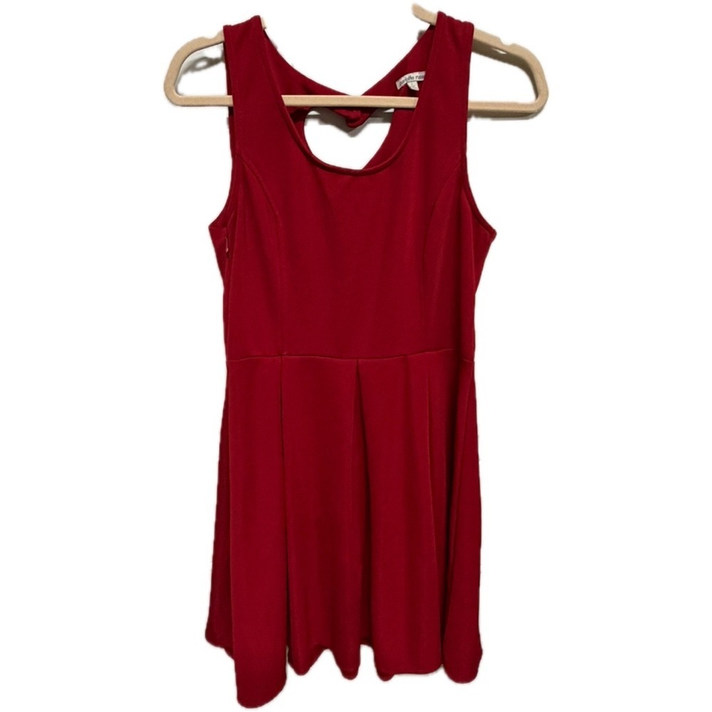 Charlotte Russe Red Heart Cutout Skater Dress Size Large Fit & Flare Sleeveless